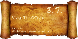 Blay Titánia névjegykártya